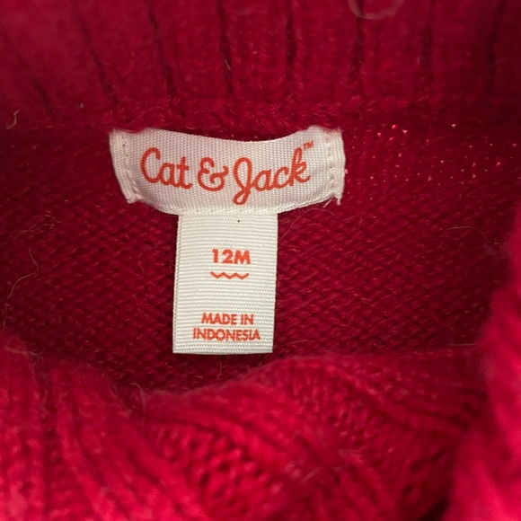 SOLD Red Cable Knit Sweater, 12 months - Picture 6 of 7